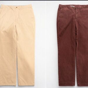 (2) Bonobos Slim Fit Chino Pants Mens 36x32 Cotton Twill Stretch Purple & Beige